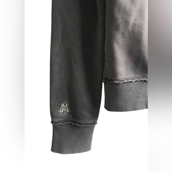 MM UNPLUGGED BEADED RHINESTONE EMBELLISHED GRAPHIC ZIP UP HOODIE - Picture 5 of 12